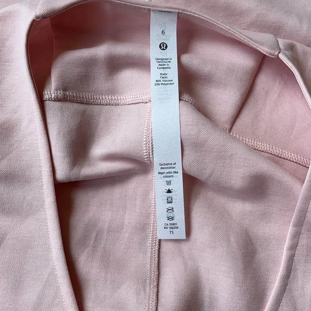 Lululemon Capped Short Sleeve Tee Pink Size 6 - Picture 7 of 8